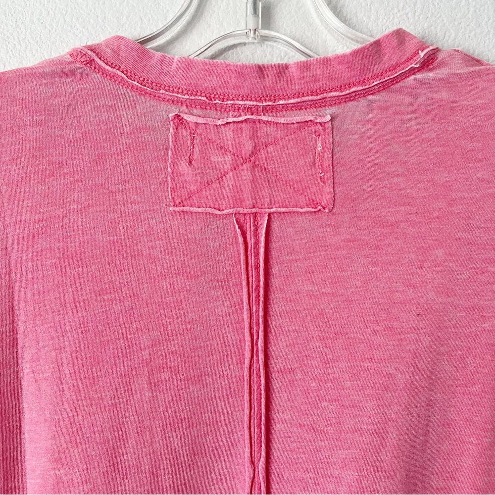 FREE PEOPLE WE THE FREE BELLA TEE PINK SPICED CORAL TEE SHIRT TOP OVERSI… - Picture 5 of 16